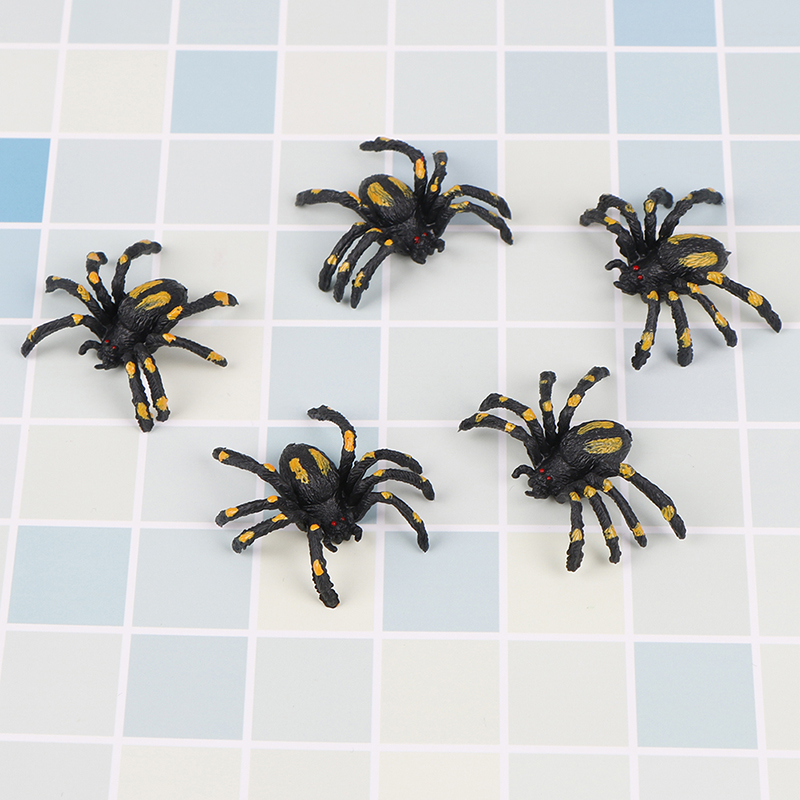 참신한 재미있는 시뮬레이션 거미 플라스틱 거미, 재미있는 농담 장난감, 농담 장난, 현실적인 소품, 할로윈 파티 장식, 5 개